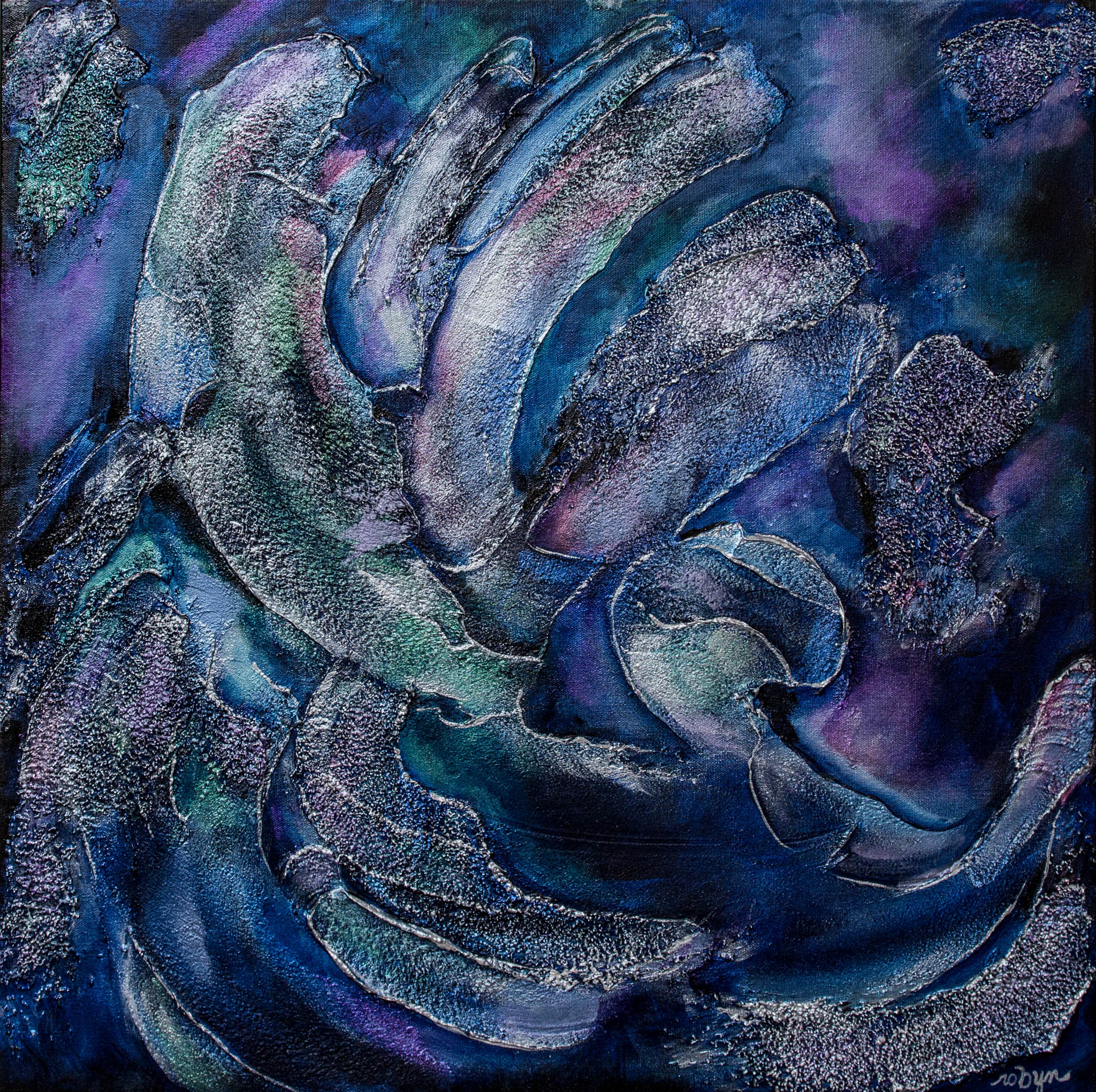 purple flowing blue art